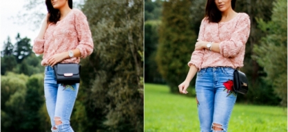 rose jeans & sweater.