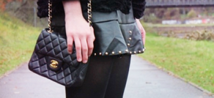 LEATHER SKIRT WITH STUDS