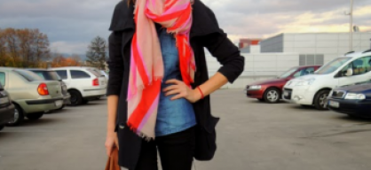 black and colorful scarf
