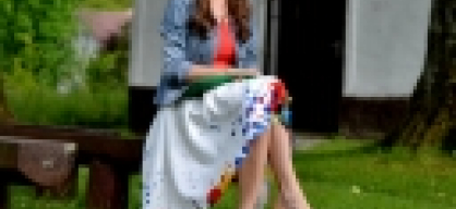 white skirt with colorful paint splatters 