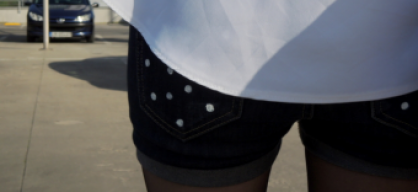 Dotted shorts in outfit